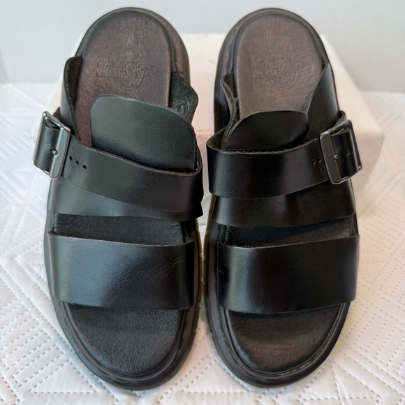 Dr. Martens Men’s Brelade Black Leather Slide Sandals Size 8
